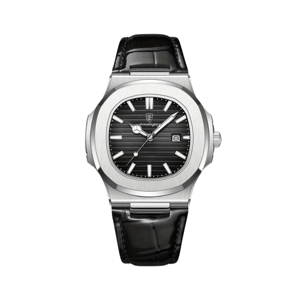 Montre Squelette Automatique pour Homme – Montre Mécanique à Remontage Automatique avec Bracelet en Cuir Montres Electro Paris Noir