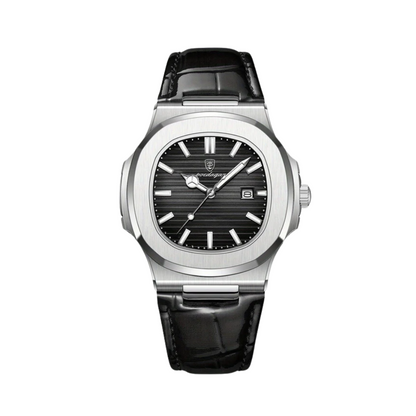 Montre Squelette Automatique pour Homme – Montre Mécanique à Remontage Automatique avec Bracelet en Cuir Montres Electro Paris Noir