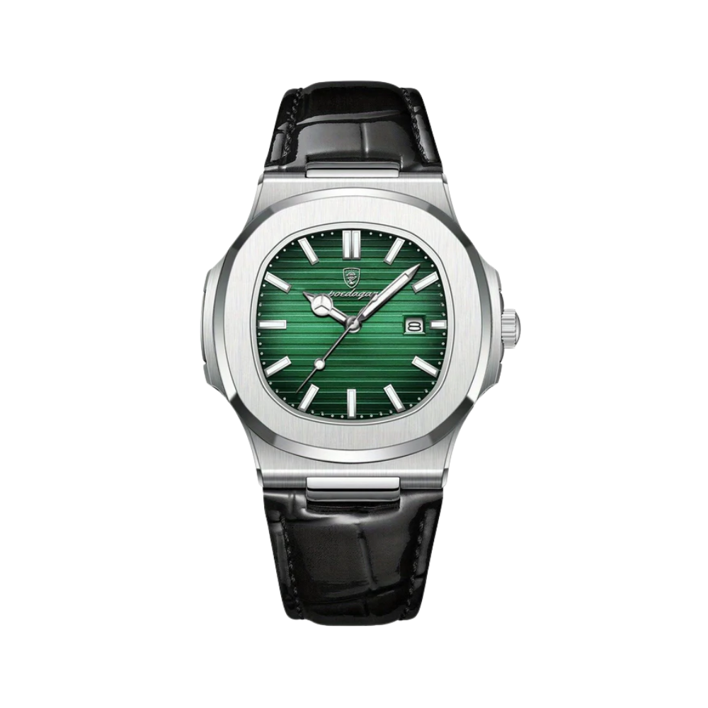 Montre Squelette Automatique pour Homme – Montre Mécanique à Remontage Automatique avec Bracelet en Cuir Montres Electro Paris Vert / Noir