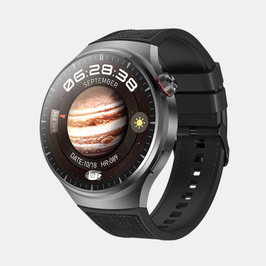 Montre Connectée Élégante avec Bluetooth 5.0 et Suivi de Santé – Étanche et Autonome pour un Style Actif Technologie portable Electro Paris Noir (Bracelet en acier + cuir + silicone)