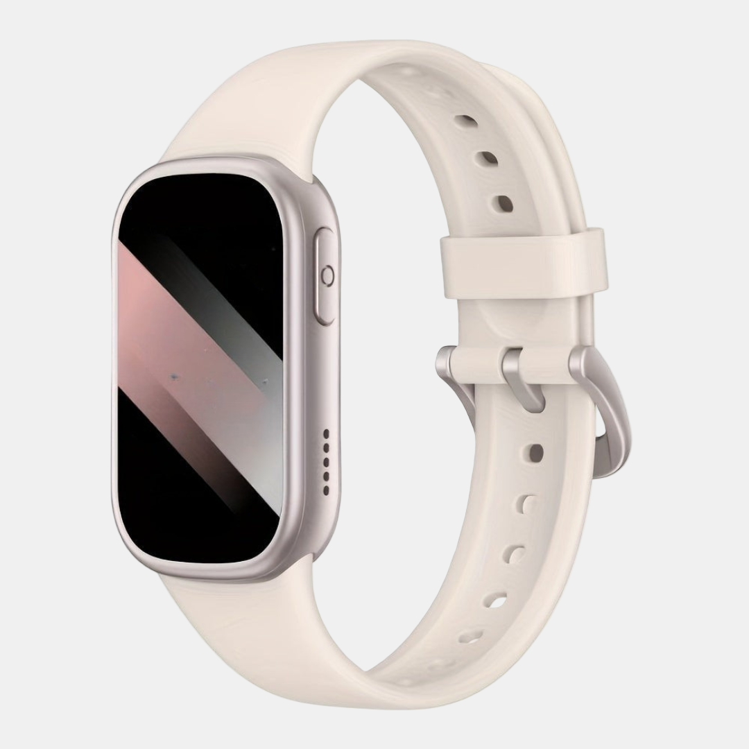 Montre Connectée Étanche IP68 pour Femme – Suivi de Fitness Élégant en Silicone Montre intelligente Electro Paris Blanc