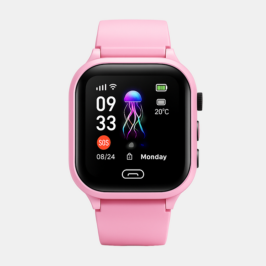 Montre GPS Étanche pour Enfants - Suivi en Temps Réel et Caméra Intégrée Technologie portable Electro Paris Rose