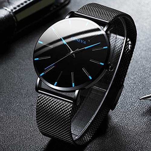 Montre d'Affaires Ultra-Fine pour Homme – Montre à Quartz Minimaliste avec Bracelet en Maille Montres Electro Paris