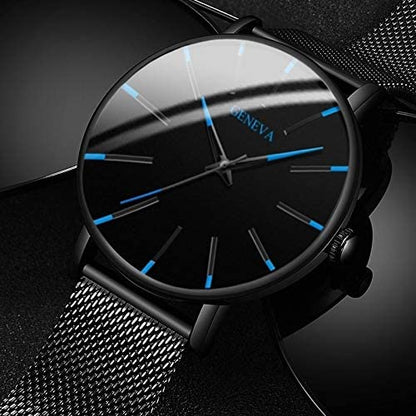 Montre d'Affaires Ultra-Fine pour Homme – Montre à Quartz Minimaliste avec Bracelet en Maille Montres Electro Paris