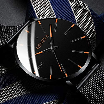 Montre d'Affaires Ultra-Fine pour Homme – Montre à Quartz Minimaliste avec Bracelet en Maille Montres Electro Paris