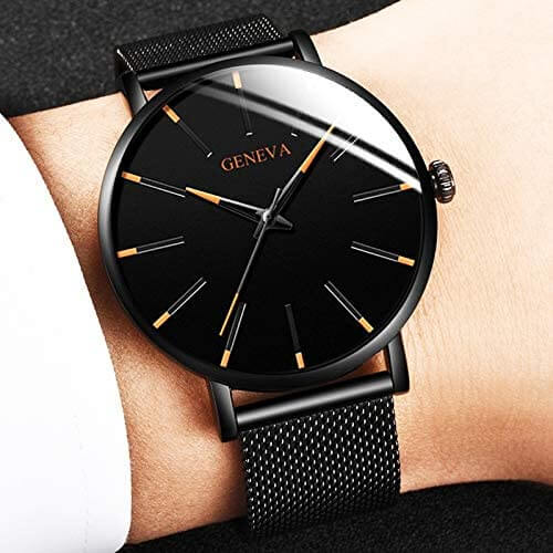 Montre d'Affaires Ultra-Fine pour Homme – Montre à Quartz Minimaliste avec Bracelet en Maille Montres Electro Paris