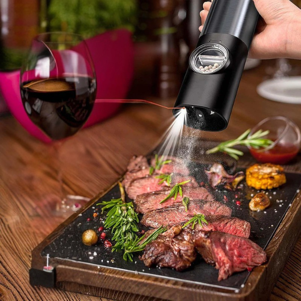 Moulins à Sel et Poivre Électriques Rechargeables **Oplaadbare Elektrische Zout- en Pepermolen Set Electro Paris