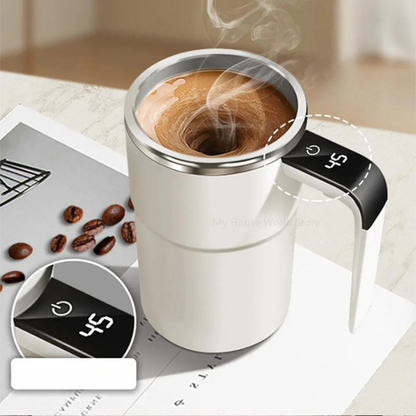 Mug Auto-Mélangeant Rechargeable – Café et Boissons Instantanées Electro Paris Gris