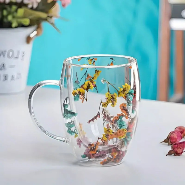Mug en Verre Floraison – Élégance et Charme Raffiné Electro Paris