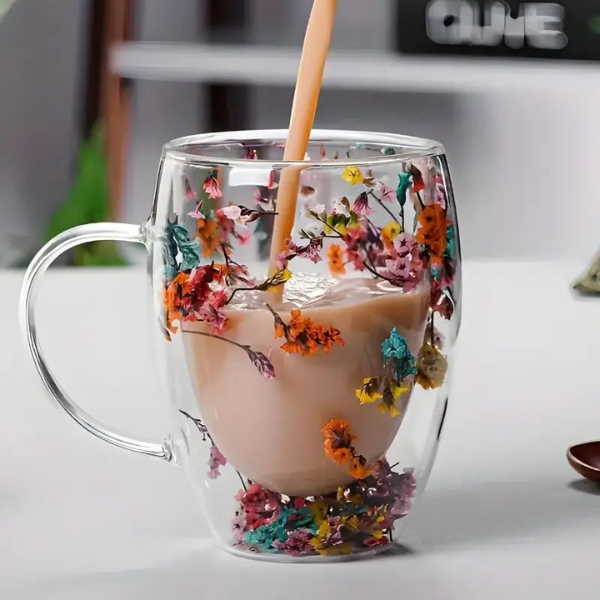 Mug en Verre Floraison – Élégance et Charme Raffiné Electro Paris