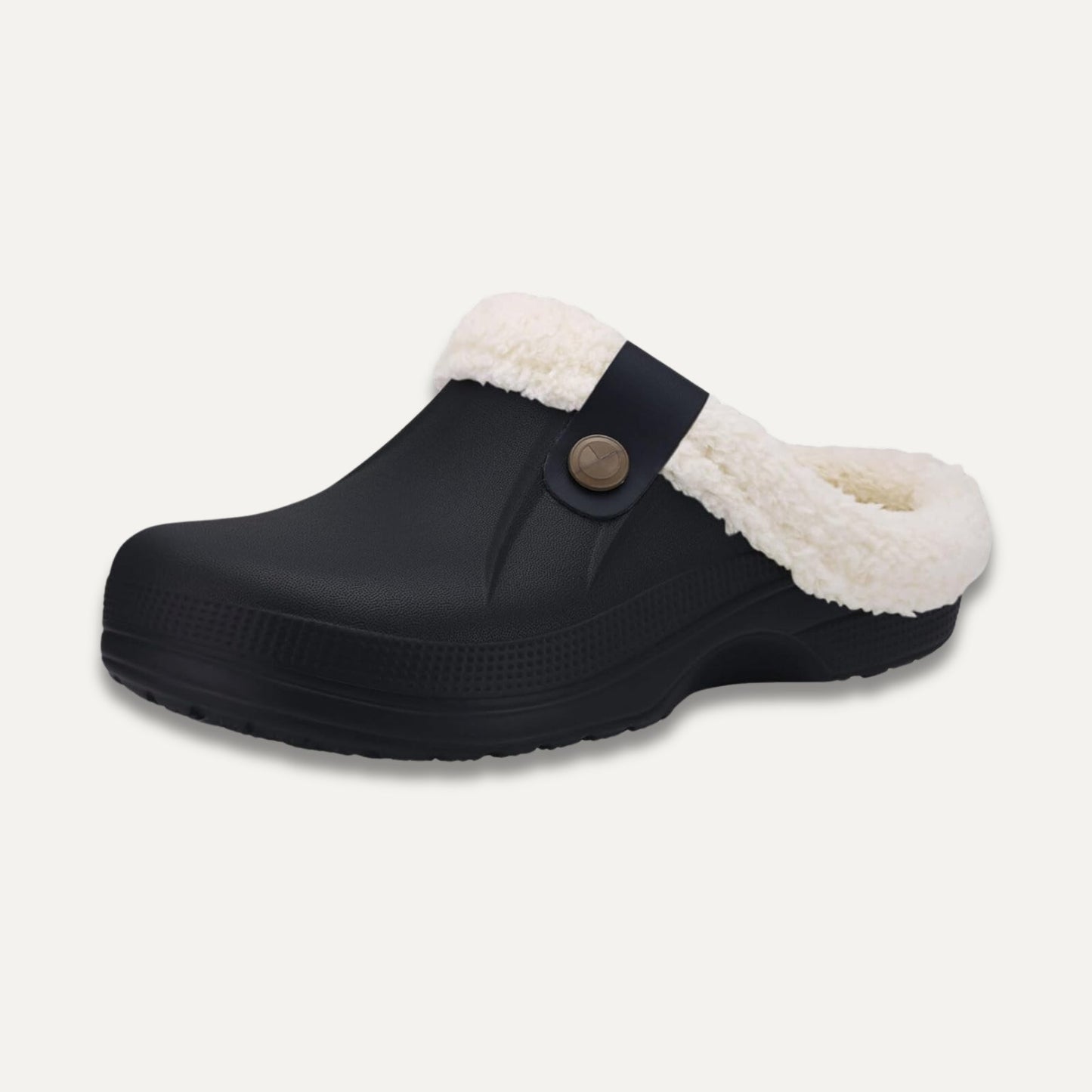 Mules Sabots en Daim pour Femme – Chaussons Fourrés en Sherpa pour Intérieur et Extérieur Chaussons Electro Paris Noir Blanc 36