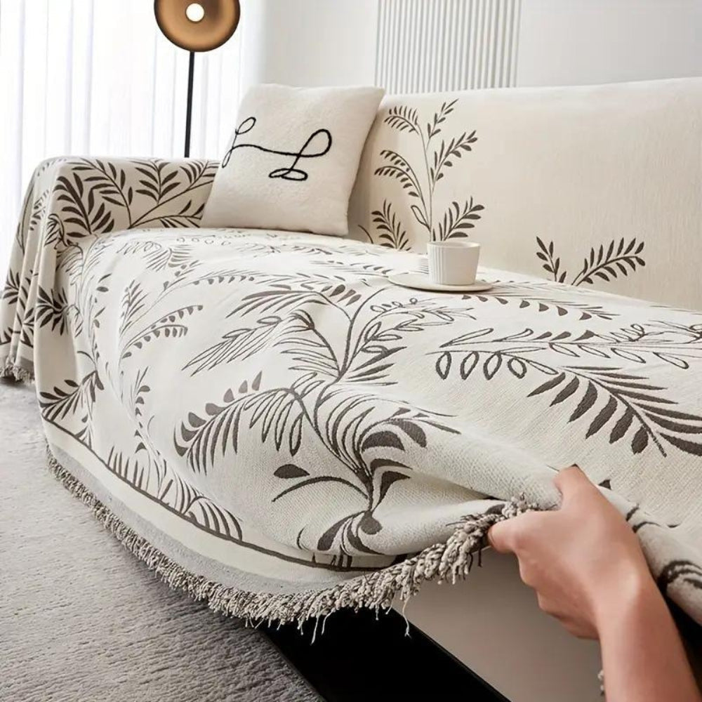 Housse de Canapé en Chenille Naturelle – Élégance Terreuse et Confort Raffiné Sofa Cover Electro Paris Brown 180x260cm