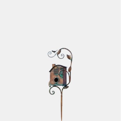 Nichoir en Métal sur Tige pour Jardin Electro Paris Maison avec cheminée et fenêtre