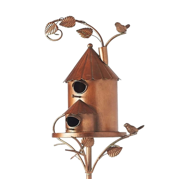Nichoir en Métal sur Tige pour Jardin Electro Paris Maison cylindrique