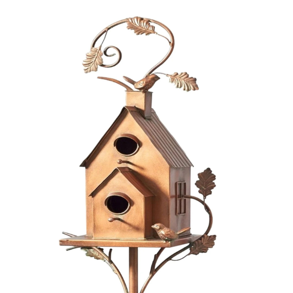 Nichoir en Métal sur Tige pour Jardin Electro Paris Maison avec toit triangulaire double