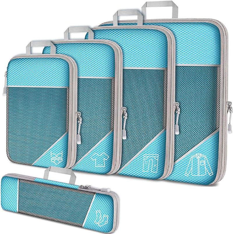 Sacs De Compression Multi-Usage Pour Optimisation Du Rangement Et Gain De Place Storage bag Electro Paris Bleu aqua