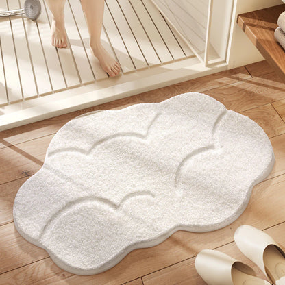 Tapis de Salle de Bain Naturel Doux et Antidérapant – Confort, Design Élégant et Séchage Rapide Éclairage Electro Paris Blanc