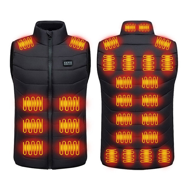 Gilet Chauffant USB Rechargeable Avec 28 Zones De Chauffe Et 4 Niveaux De Température Pour Hiver Heating vest Electro Paris