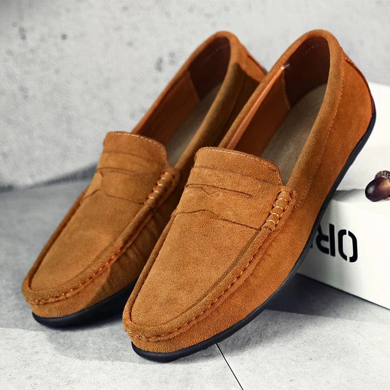 Mocassins homme en daim – cuir véritable, semelle gourmande & style raffiné Flats Electro Paris Marron 39
