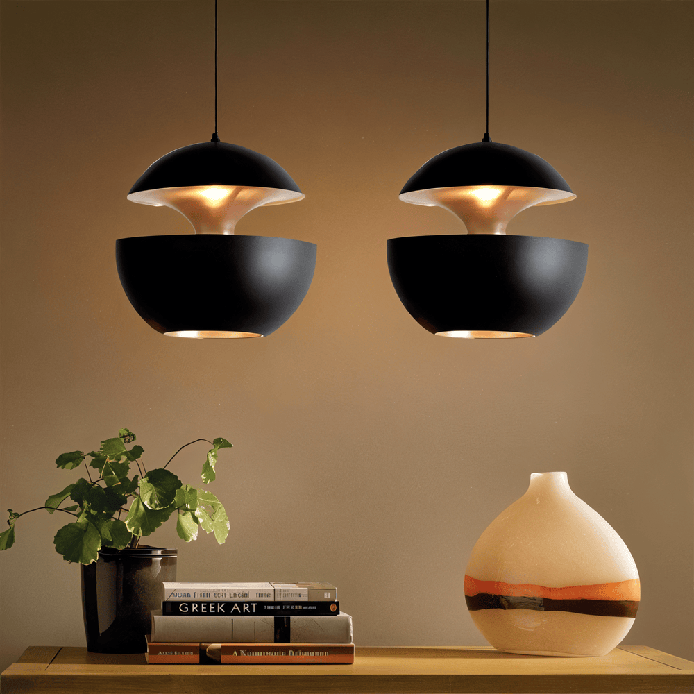Lampe Suspendue Apple – Élégante Suspension Noir et Blanc au Design Artistique