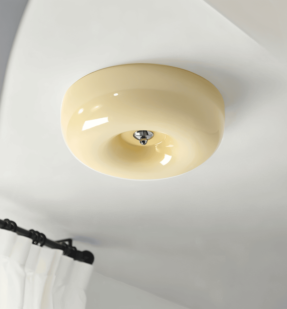 Plafonnier Donut – Élégance Scandinave Moderne en Verre Blanc pour Chambre et Salon Ceiling Light Electro Paris