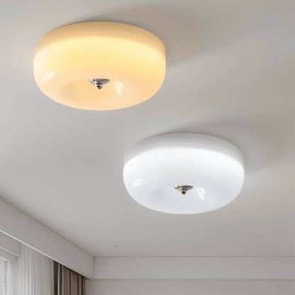 Plafonnier Donut – Élégance Scandinave Moderne en Verre Blanc pour Chambre et Salon Ceiling Light Electro Paris
