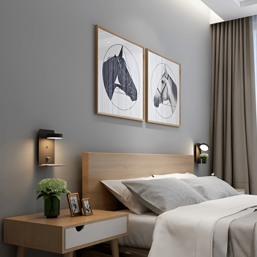 Applique Murale LED Moderne Avec USB Et Étagère En Aluminium