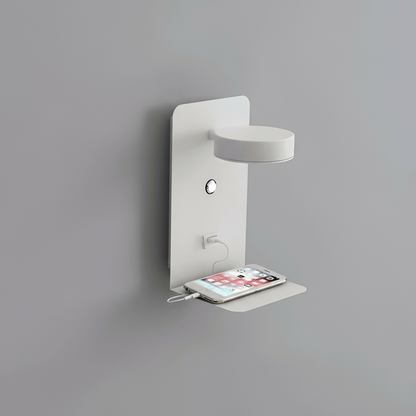 Applique Murale LED Moderne Avec USB Et Étagère En Aluminium