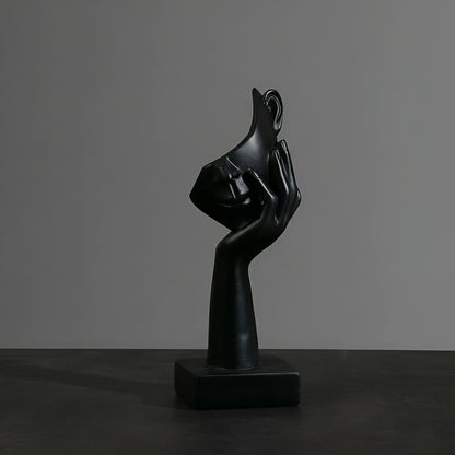 Sculpture Abstraite en Résine – Élégance Nordique et Esprit Contemplatif