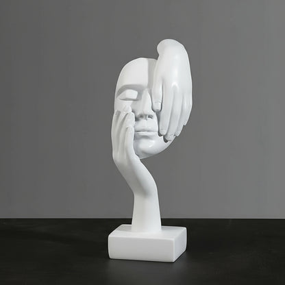 Sculpture Abstraite en Résine – Élégance Nordique et Esprit Contemplatif