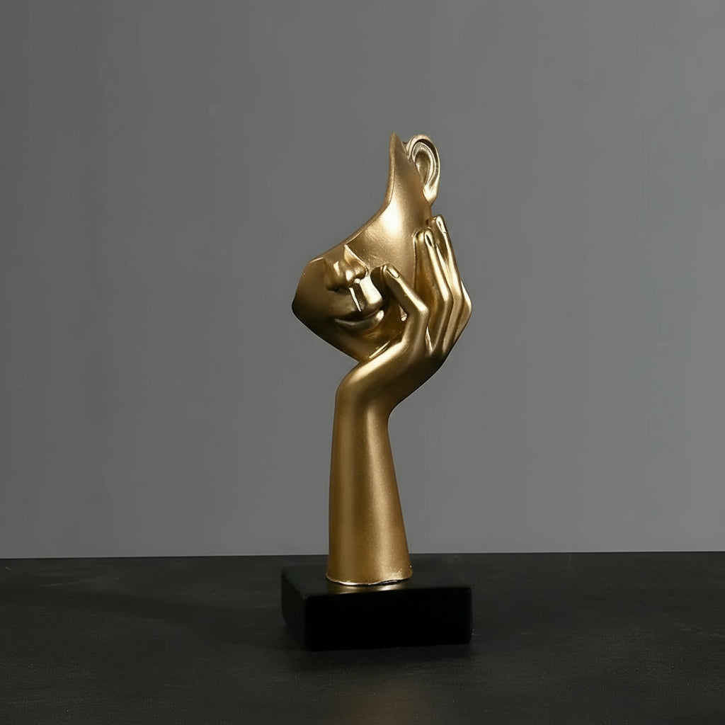 Sculpture Abstraite en Résine – Élégance Nordique et Esprit Contemplatif