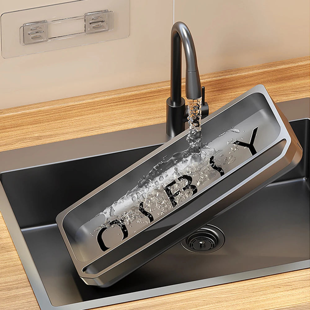 Support d'Évier Réglable pour Robinet – Organisateur en Aluminium pour Éponge et Savon Rangement et organisation de cuisine Electro Paris