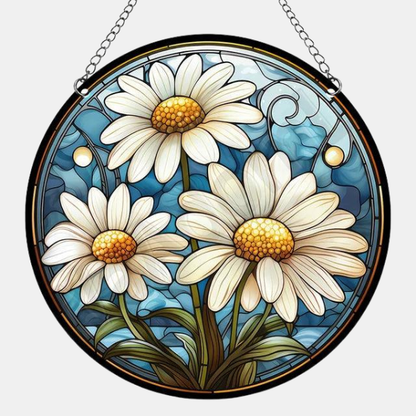 Ornement Solaire pour Fenêtre – Décoration Lumineuse Home and decoration Electro Paris Fleurs Acrylique 15x15cm