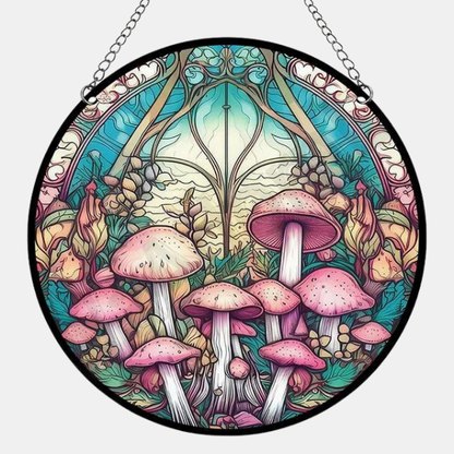 Ornement Solaire pour Fenêtre – Décoration Lumineuse Home and decoration Electro Paris Jardin de Champignons Acrylique 15x15cm