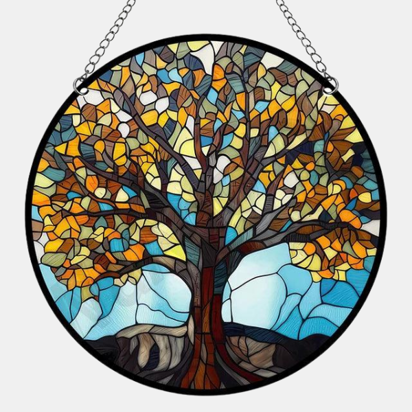 Ornement Solaire pour Fenêtre – Décoration Lumineuse Home and decoration Electro Paris Arbre de Vie 2 Acrylique 15x15cm