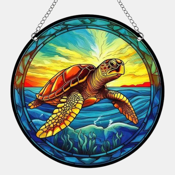 Ornement Solaire pour Fenêtre – Décoration Lumineuse Home and decoration Electro Paris Tortue Acrylique 15x15cm