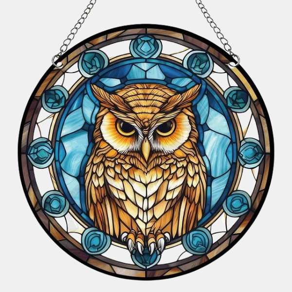 Ornement Solaire pour Fenêtre – Décoration Lumineuse Home and decoration Electro Paris Hibou 2 Acrylique 15x15cm