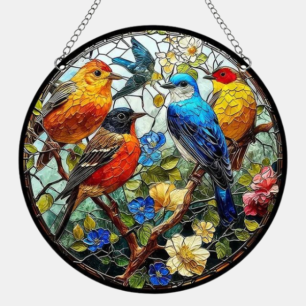 Ornement Solaire pour Fenêtre – Décoration Lumineuse Home and decoration Electro Paris Oiseaux Acrylique 15x15cm