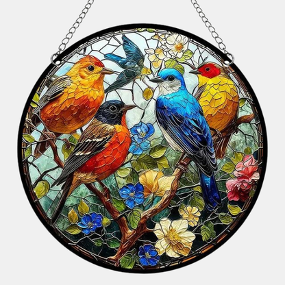 Ornement Solaire pour Fenêtre – Décoration Lumineuse Home and decoration Electro Paris Oiseaux Acrylique 15x15cm