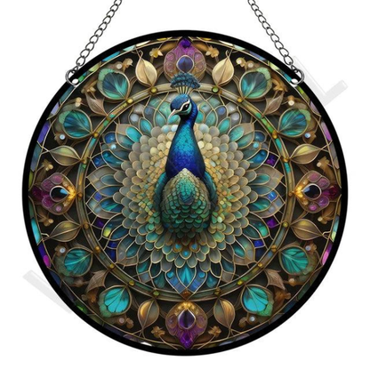 Ornement Solaire pour Fenêtre – Décoration Lumineuse Home and decoration Electro Paris Paon Acrylique 15x15cm