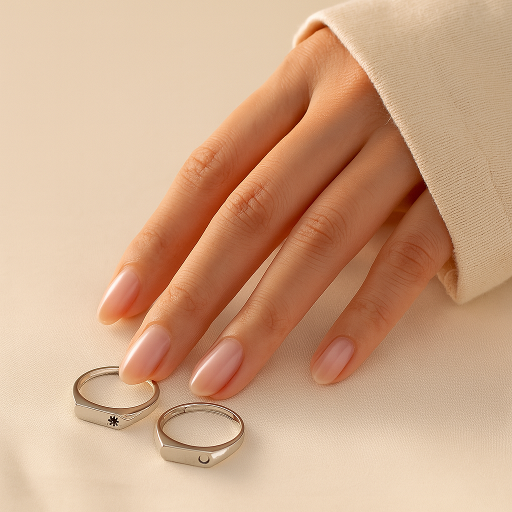 Bagues de Couple en Argent – Ensemble Ajustable avec Motif Cœur Symbolisant l’Amour Éternel Jewelry Ring Standard Electro Paris Lien éternel Étreinte infinie