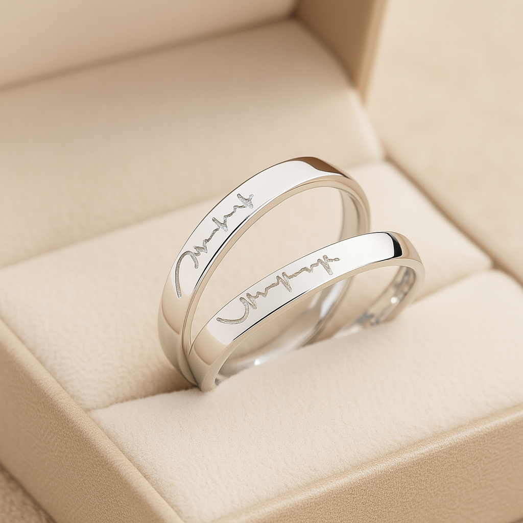 Bagues de Couple en Argent – Ensemble Ajustable avec Motif Cœur Symbolisant l’Amour Éternel Jewelry Ring Standard Electro Paris Duos intemporels