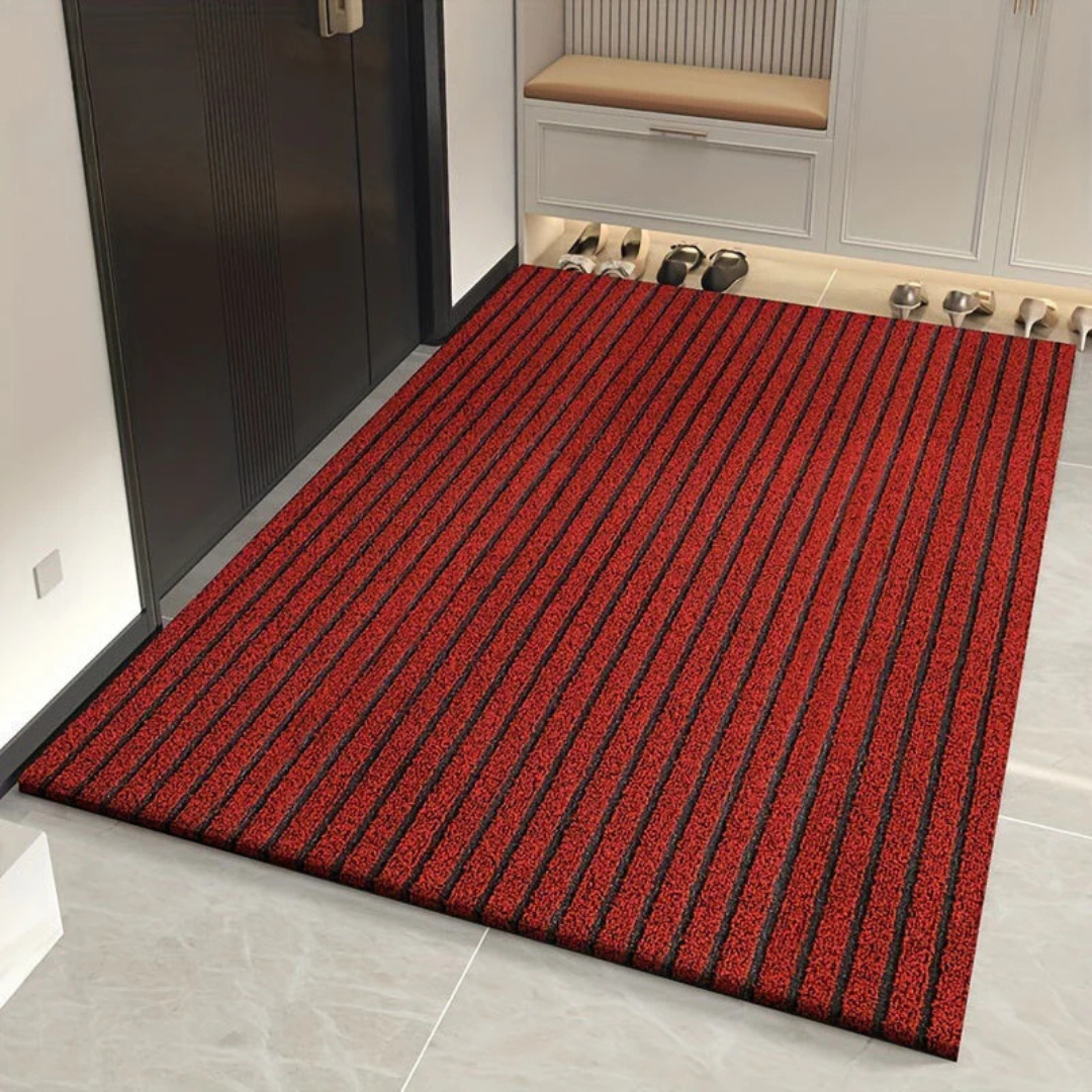 Paillasson Intérieur Extérieur Antidérapant – Tapis d'Entrée Robuste pour Porte d'Entrée Tapis de porte Electro Paris Rouge 50 x 80 cm