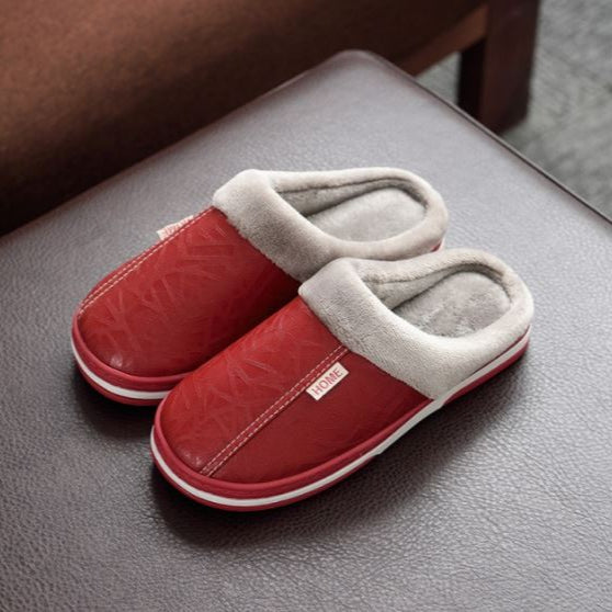 Chaussons Plateforme Doublés en Peluche pour l'Hiver – Chaussures d'Intérieur/Extérieur Imperméables Chaussons Electro Paris Rouge 36-37