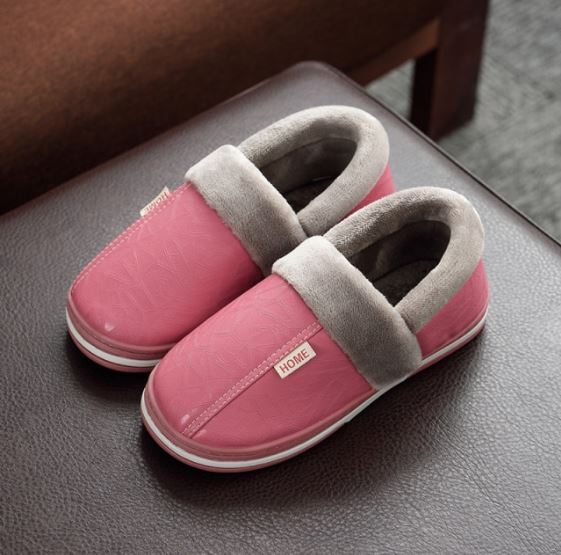 Chaussons Plateforme Doublés en Peluche pour l'Hiver – Chaussures d'Intérieur/Extérieur Imperméables Chaussons Electro Paris Rose- B 36-37