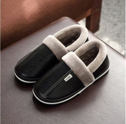 Chaussons Plateforme Doublés en Peluche pour l'Hiver – Chaussures d'Intérieur/Extérieur Imperméables Chaussons Electro Paris Noir- B 36-37