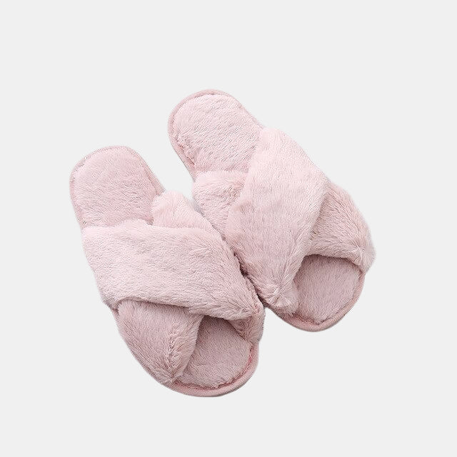 Pantoufles Femme Confortables à Sangle Croisée – Style Élégant pour Maison Chaussons Electro Paris Rose 5.5-6