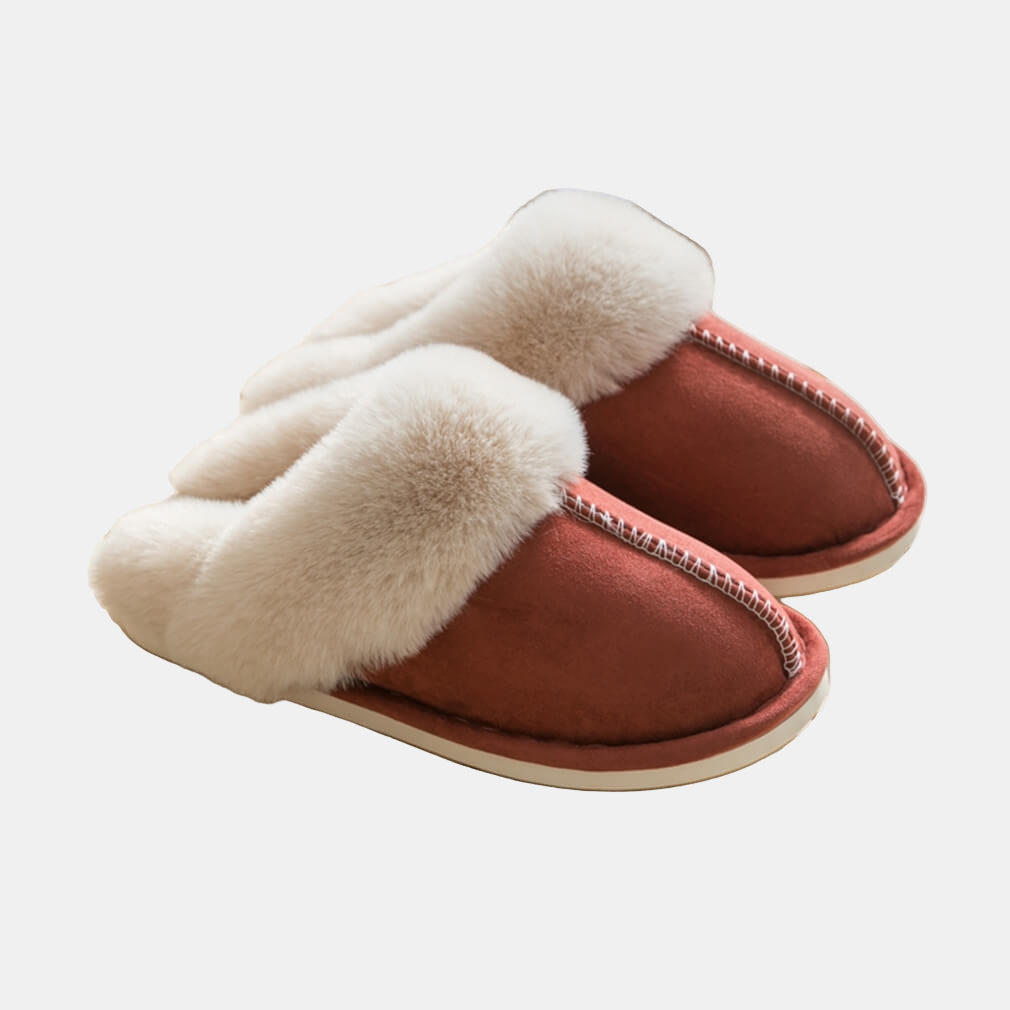Pantoufles Femme Confortables en Fourrure - Chaussons Idéaux pour Hiver Chaussons Electro Paris Cerise 5.5-6