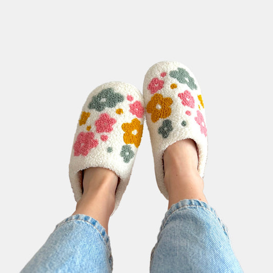 Pantoufles Femmes À Fleurs Confortables – Chaussons Douillets Pour La Maison Chaussons Electro Paris 5.5-6