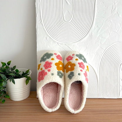Pantoufles Femmes À Fleurs Confortables – Chaussons Douillets Pour La Maison Chaussons Electro Paris